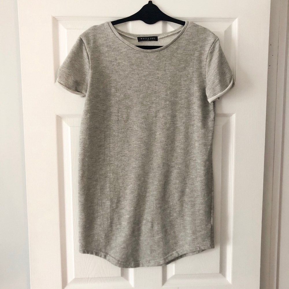 White Fox Gray Sweater Dress